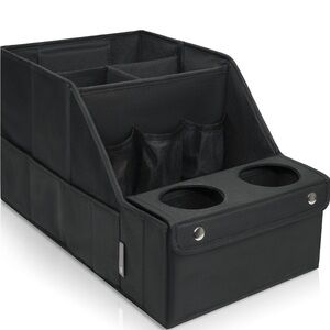 Backseat Car Organizer w/ Cup Holders & 11 Storage Compartments – Black